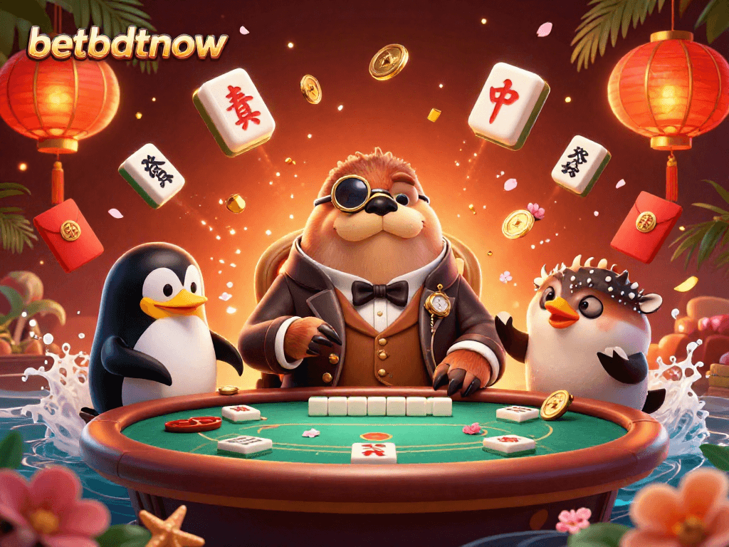 Experience thrilling poker action at betbdtnow with a jolly walrus and friends bluffing under the sea.