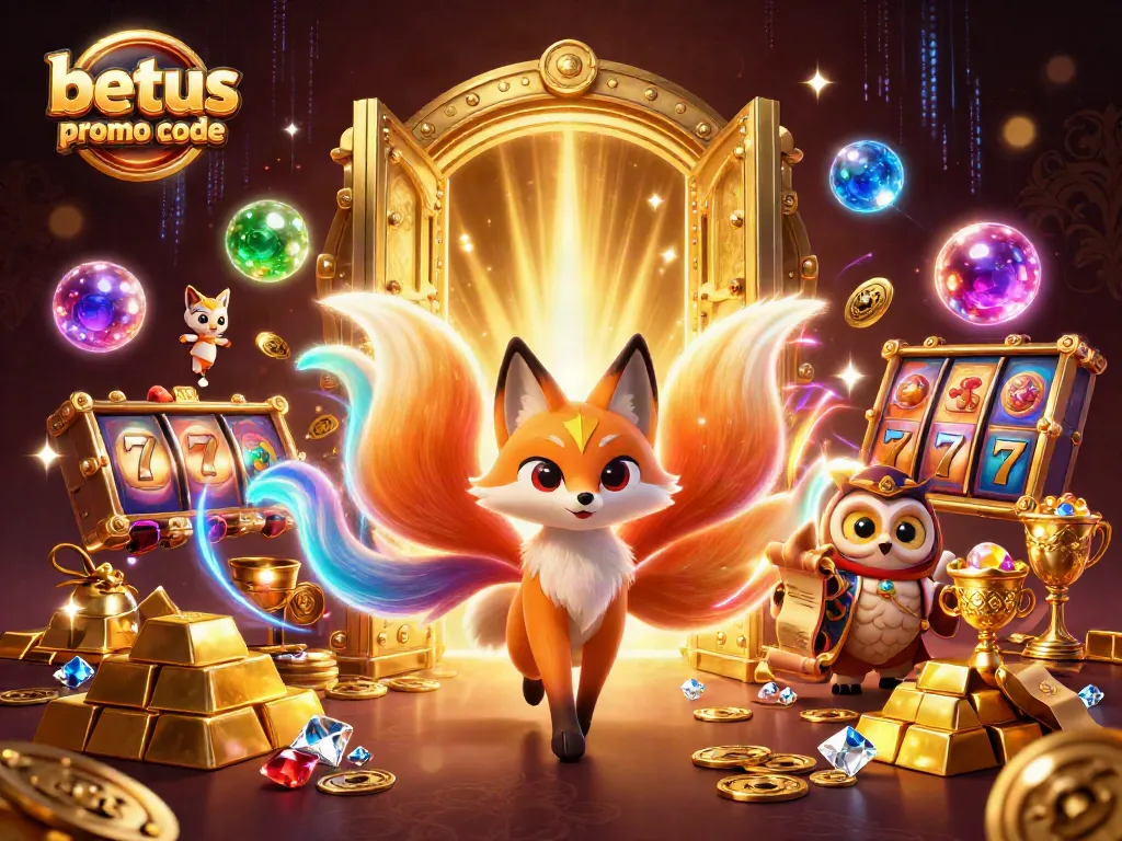Experience the excitement of the betus promo code in an ultra-detailed casino illustration featuring mystical elements.