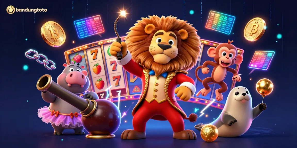 Experience the thrill of bandungtoto with vibrant slots and lively characters in a dynamic casino scene.