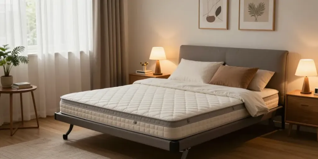 Stylish folding bed setup showcasing comfortable design and cozy atmosphere, highlighting the price of folding options.