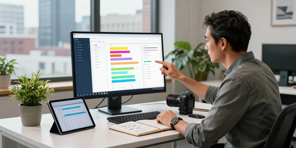 Focused founder reviewing MVP development service plans in a modern tech workspace