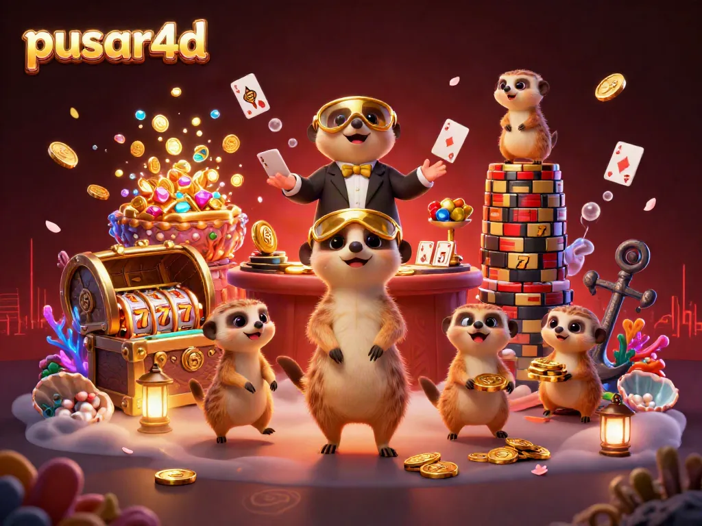 Engaging meerkats at pusar4d casino, showcasing lively game elements and vibrant visuals.