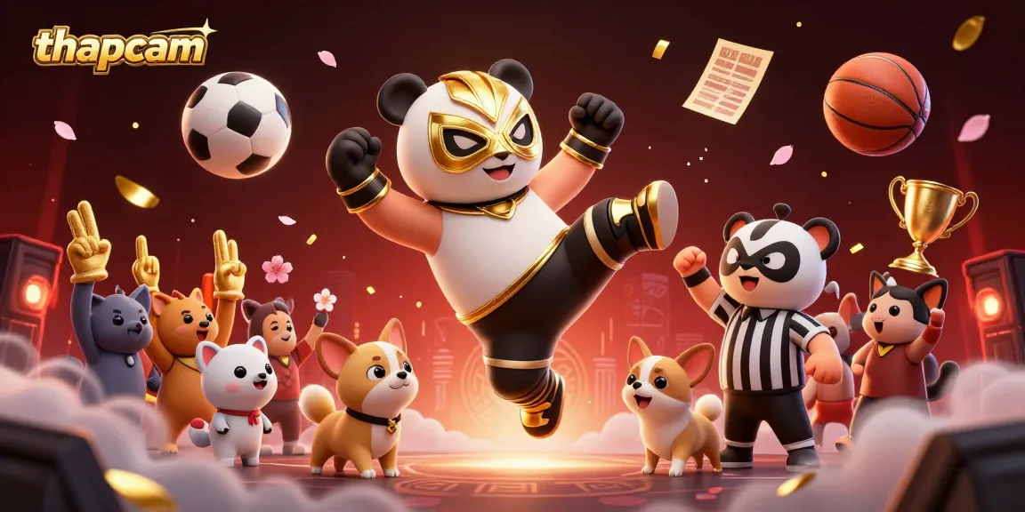 Engage with thapcam's exciting sports betting experience featuring animated characters in action.