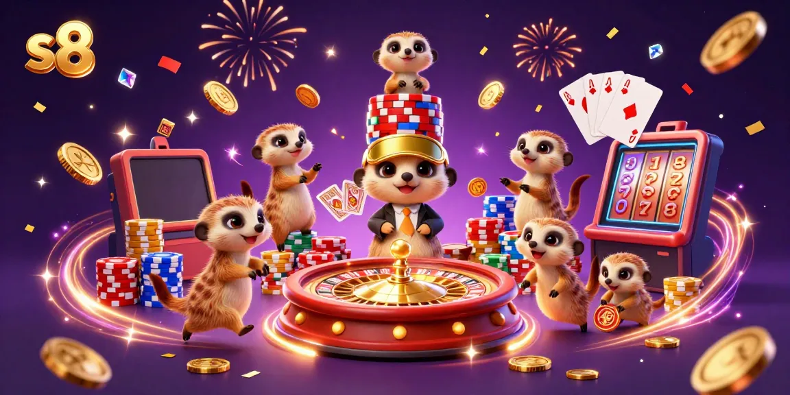 Experience the excitement of s8 casino with meerkats running games under dynamic lights and gold coins.