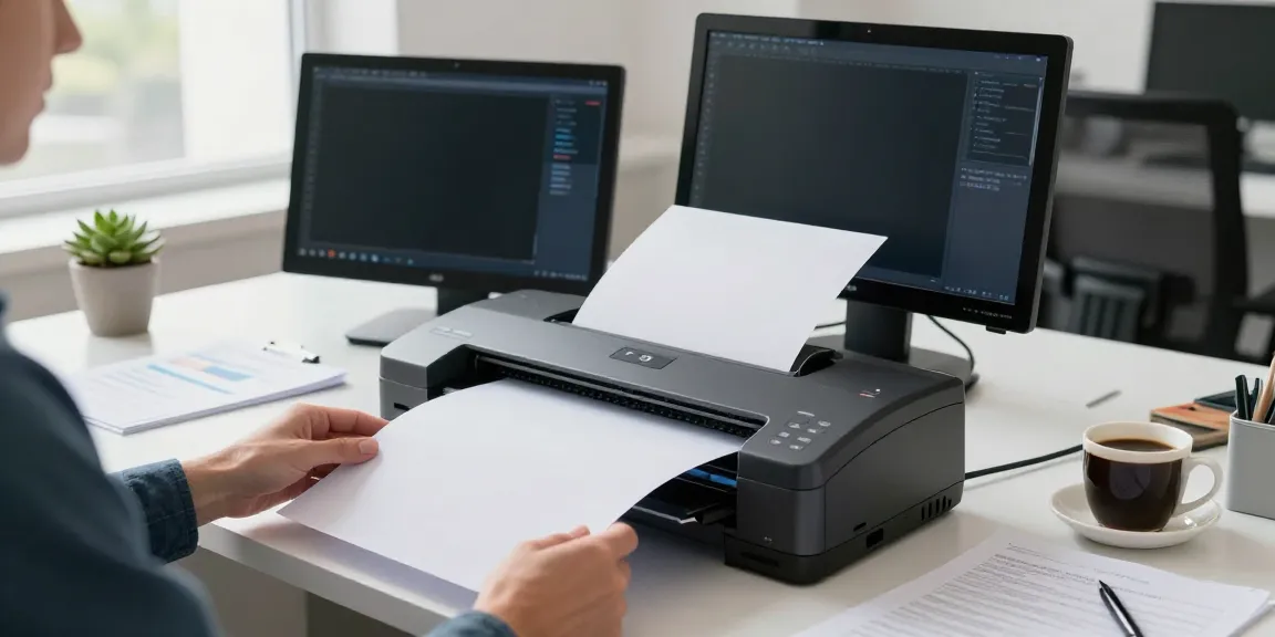 A3 scanners in use at a modern office desk with large document scanning scene.