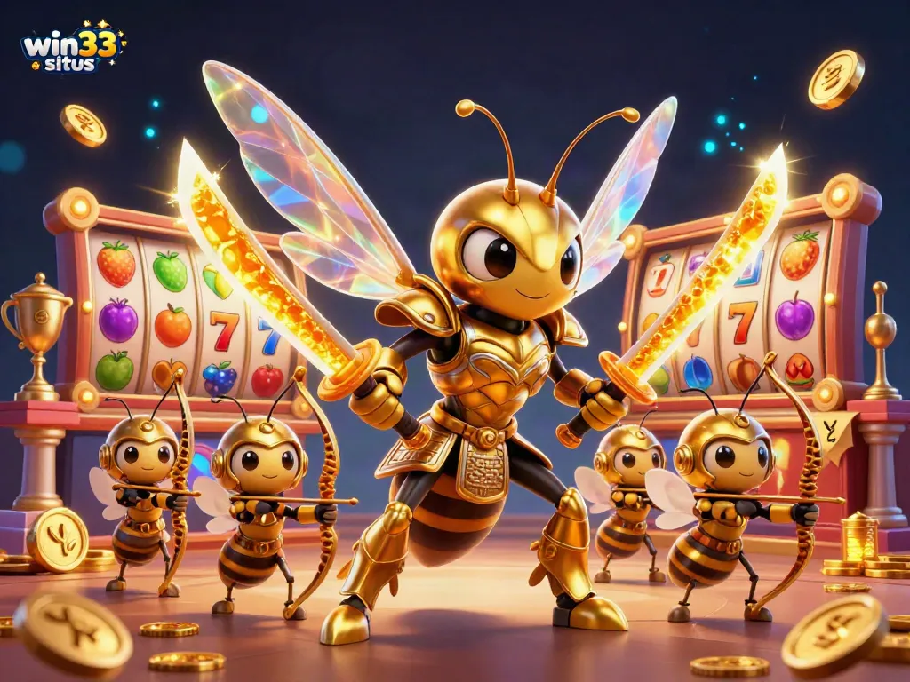 Experience thrilling gameplay on the win33 situs as a giant golden hornet, samurai-style, battles alongside bee archers.