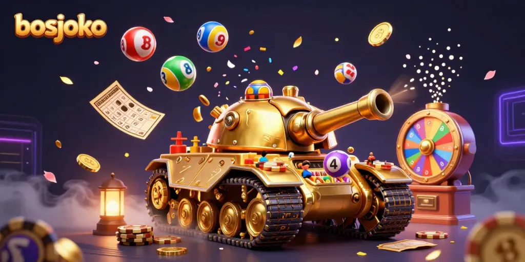 Experience exciting gameplay with bosjoko's dynamic lottery balls and vibrant casino elements.