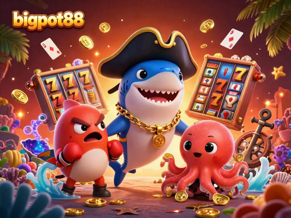 bigpot88 menghadirkan slot mesin dengan jackpot luar biasa dan ikan lucu dalam ilustrasi 3D kartun