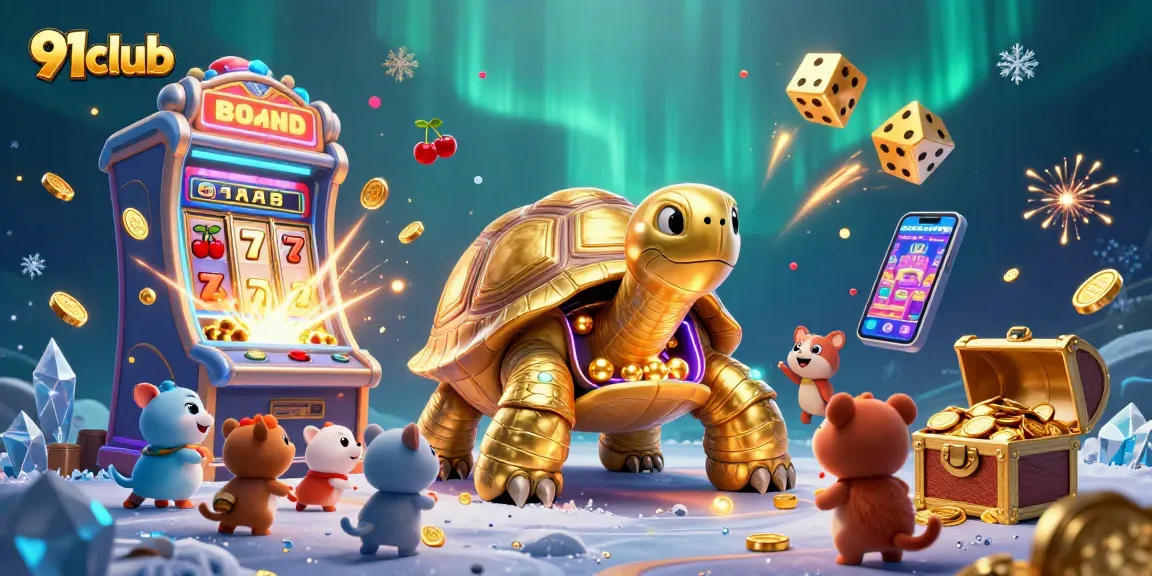 Engage in exciting gameplay at 91club with vibrant casino illustrations showcasing colorful slot machines.