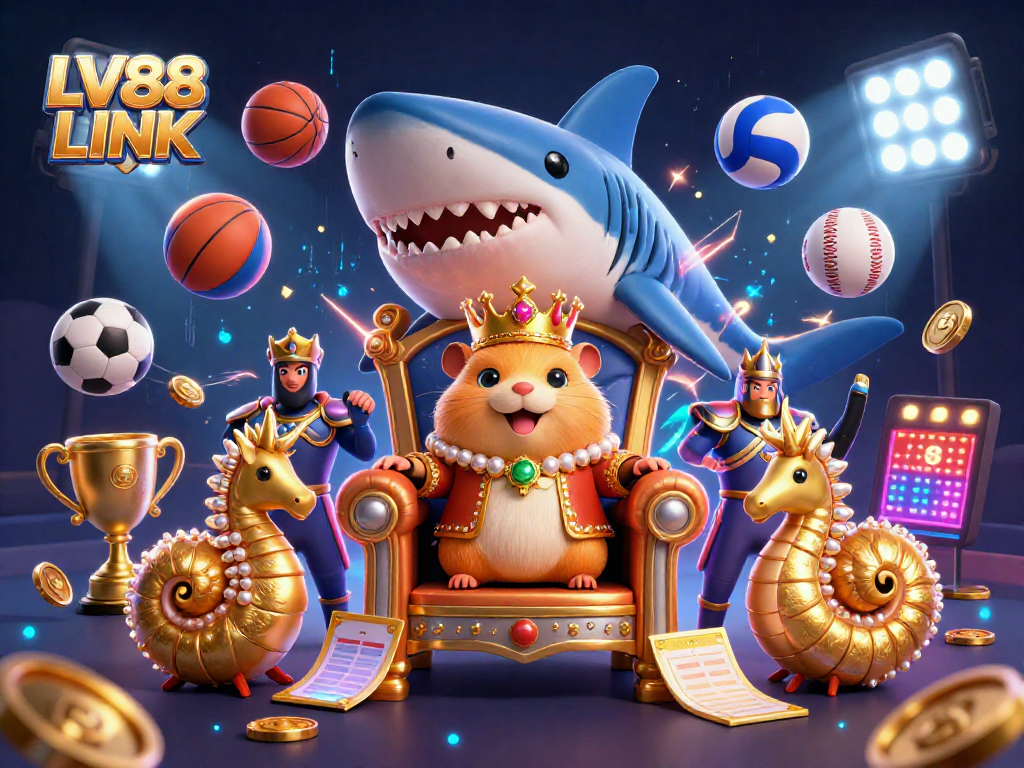 Experience thrilling action at LV88 LINK with a golden hamster king in a dynamic casino environment.