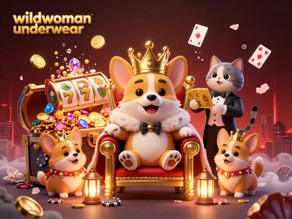 wildwomanunderwear showcases a lively scene with royal corgi and gaming elements, highlighting engaging casino action.