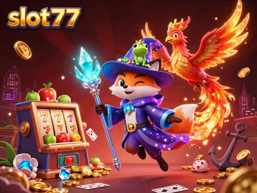 Spin and win with slot777's captivating 3D illustration of wizards and magical symbols.