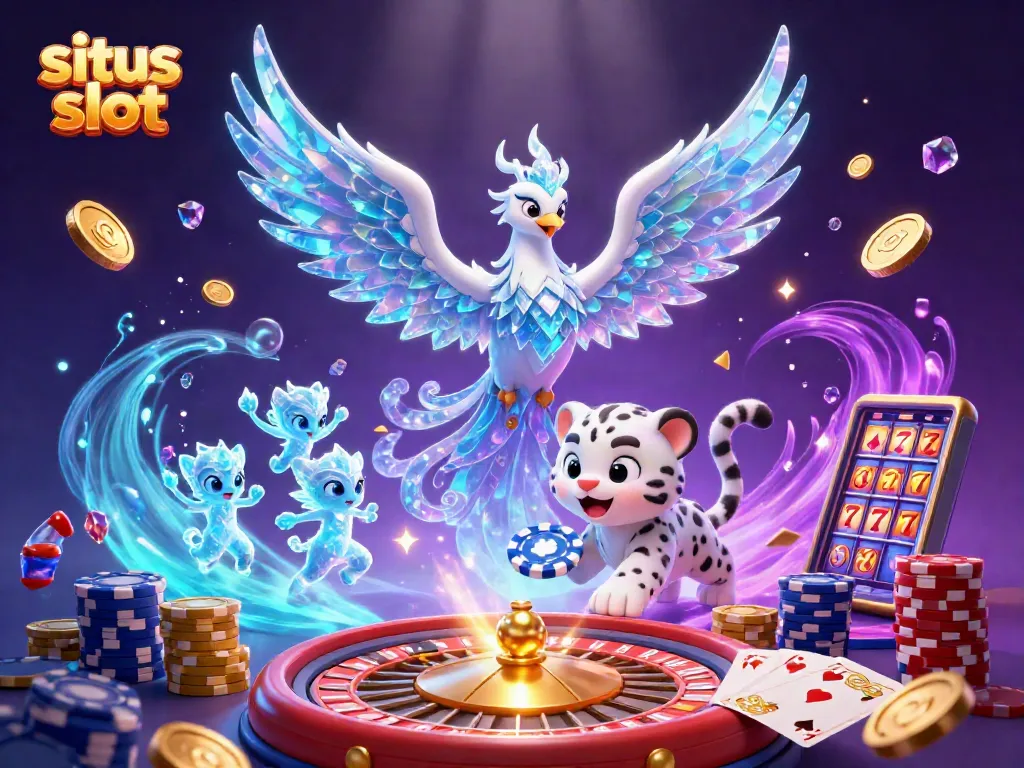 Experience winning excitement with situs slot games featuring vibrant characters and sparkling elements.