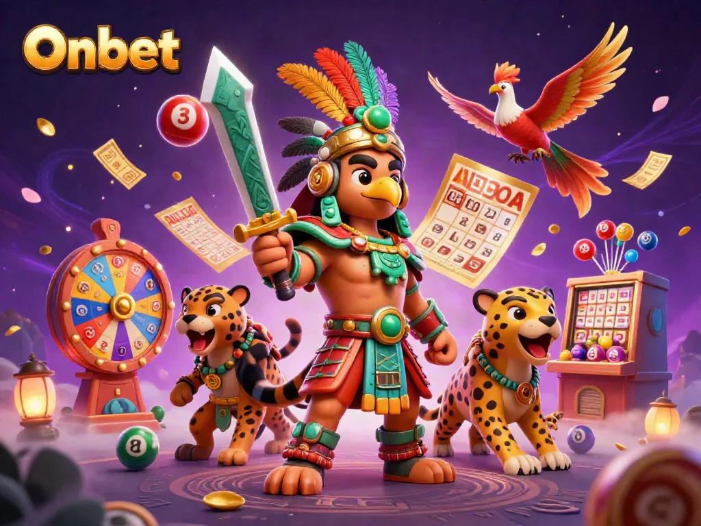 Engage with Onbet's vibrant casino experience featuring lottery excitement, dynamic prizes and playful characters.