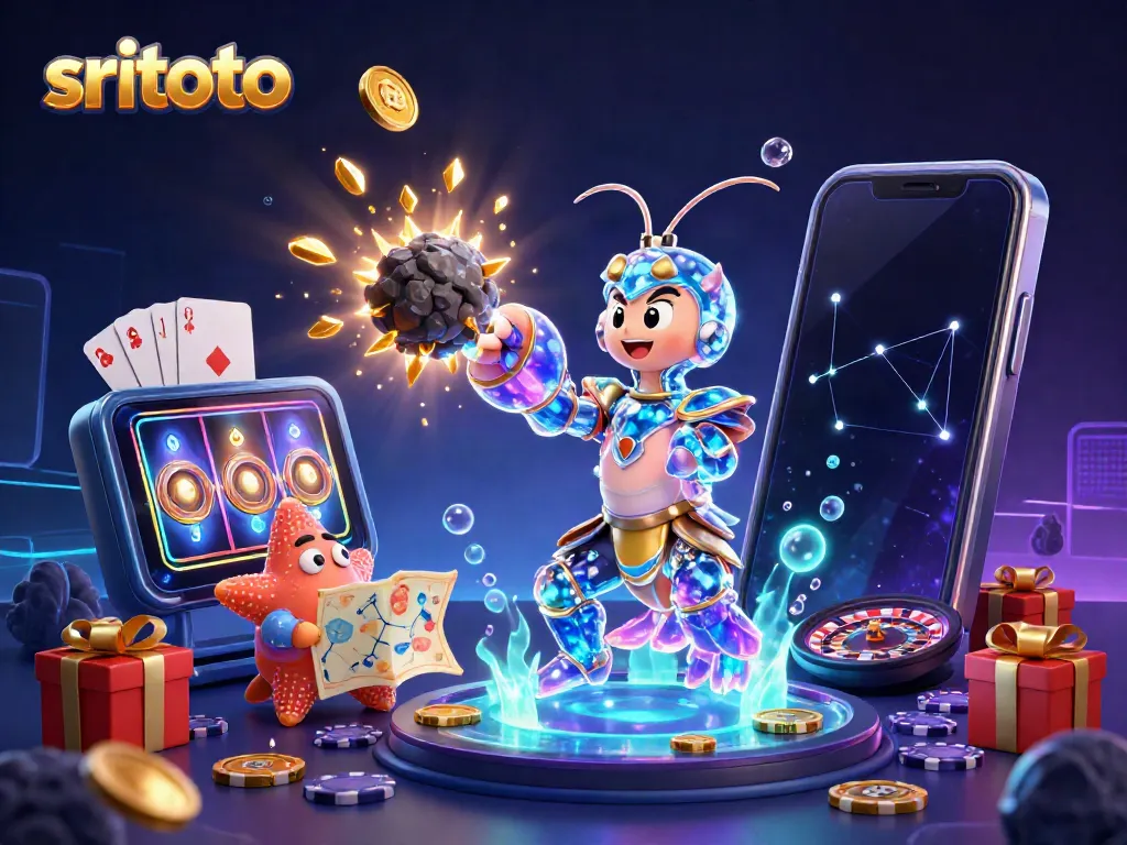 Menangkan permainan kasino dengan sritoto, gambaran 3D samurai udang mantis dan elemen slot yang menarik.