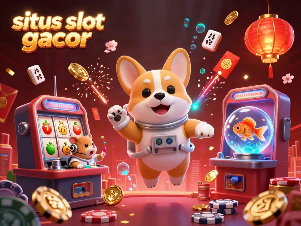 Play engaging slot games with the vibrant energy of situs slot gacor, featuring fun characters in a lively casino.