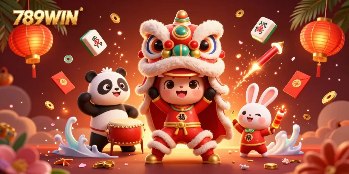 Experience thrilling gameplay at 789WIN with vibrant characters celebrating with festive decorations.