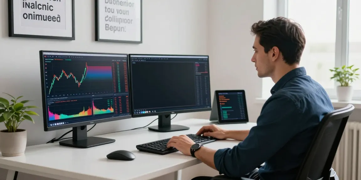 Traders using MetaTrader 5 in a modern workspace with multiple monitors.