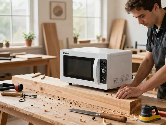 SHASHEL® microwave device eliminating wood-boring insects, showcasing effective wood treatment and advanced technology.