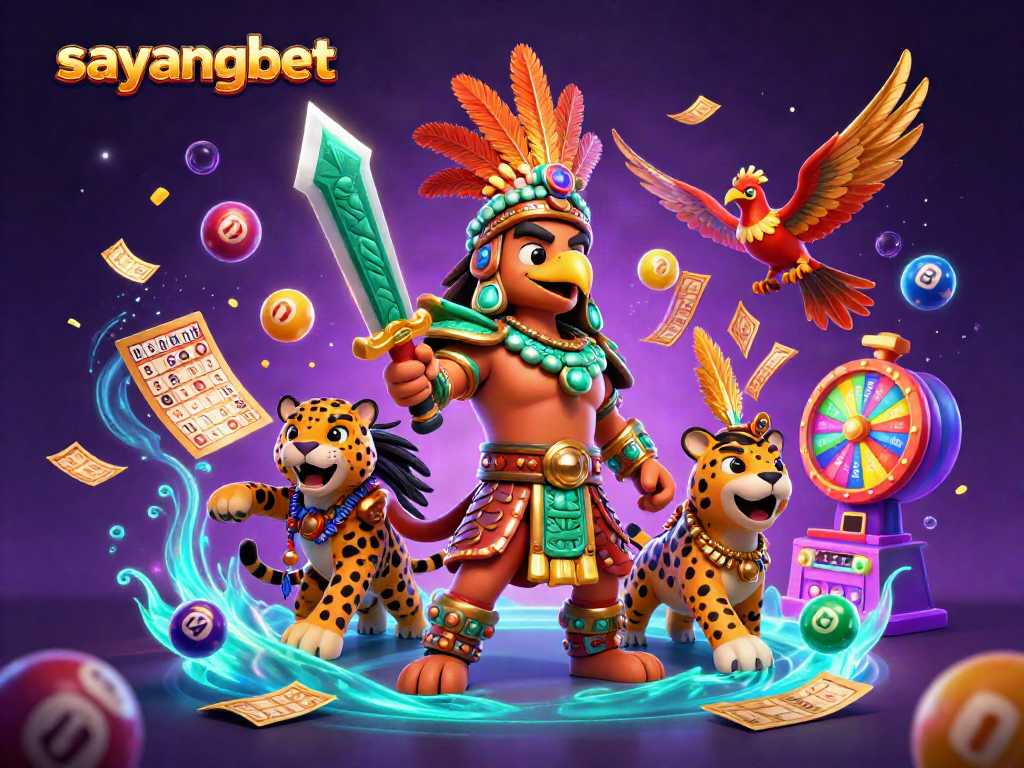 Engage in thrilling playing experiences at sayangbet with vibrant lottery-themed 3D artwork.