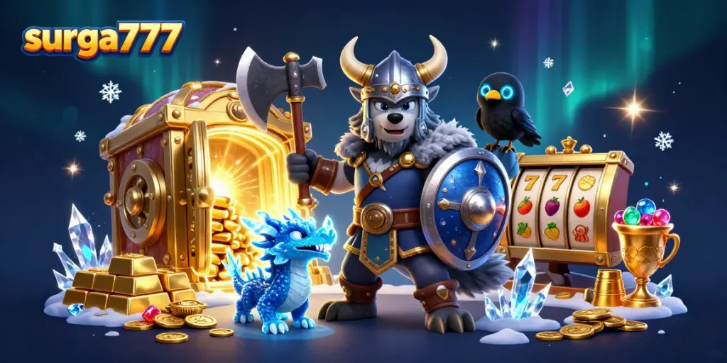 Engage with surga777's thrilling slot adventures featuring Viking warriors and enchanting mythical creatures.