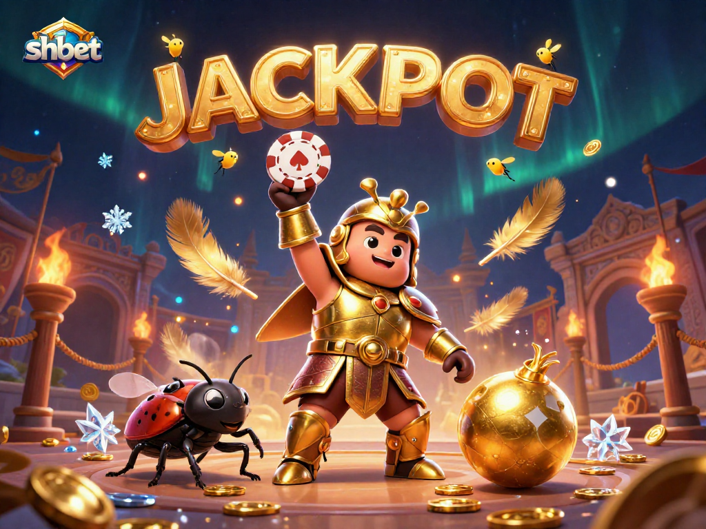 Celebrate your wins with shbet in this vibrant 3D casino scene featuring an exciting jackpot.
