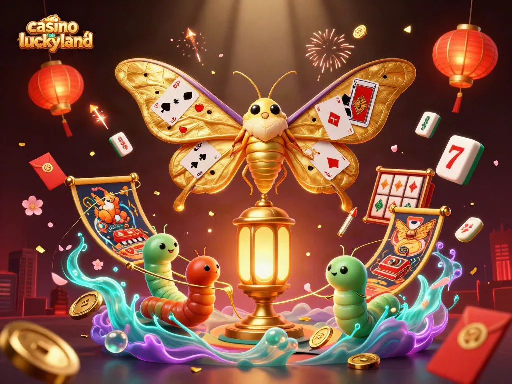 Experience gaming at casino like luckyland with slot reels and vibrant 3D illustrations.